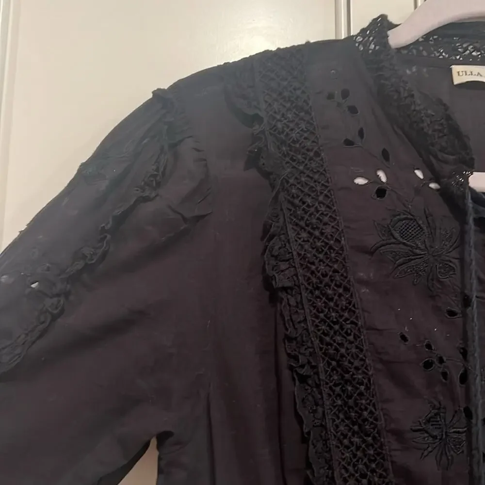 ULLA JOHNSON EUC black midi size 4 - Picture 5 of 11